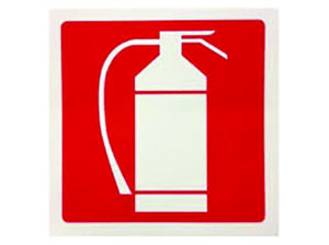 Sign for the fire extinguishers’ position, 15x15cm.