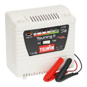 Pump battery charger, with automatic charging stop.