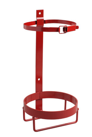 Bracket for 6 kg dry powder fire extinguisher.