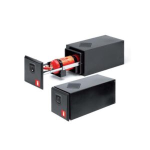 Pull-out cabinet made of 1,5mm thick electrolytically galvanizedsteel, for 6/9kg or lt fire extinguishers.