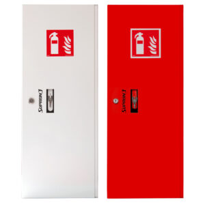 Fire extinguisher cabinet, dimensions 60x25x20 cm (H×W×D).