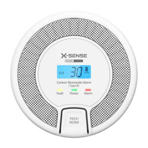 Autonomous carbon monoxide detector with LCD screen.