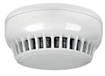 Wired addressable smoke detector, with base.