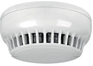 Wired conventional smoke detector, with a base.